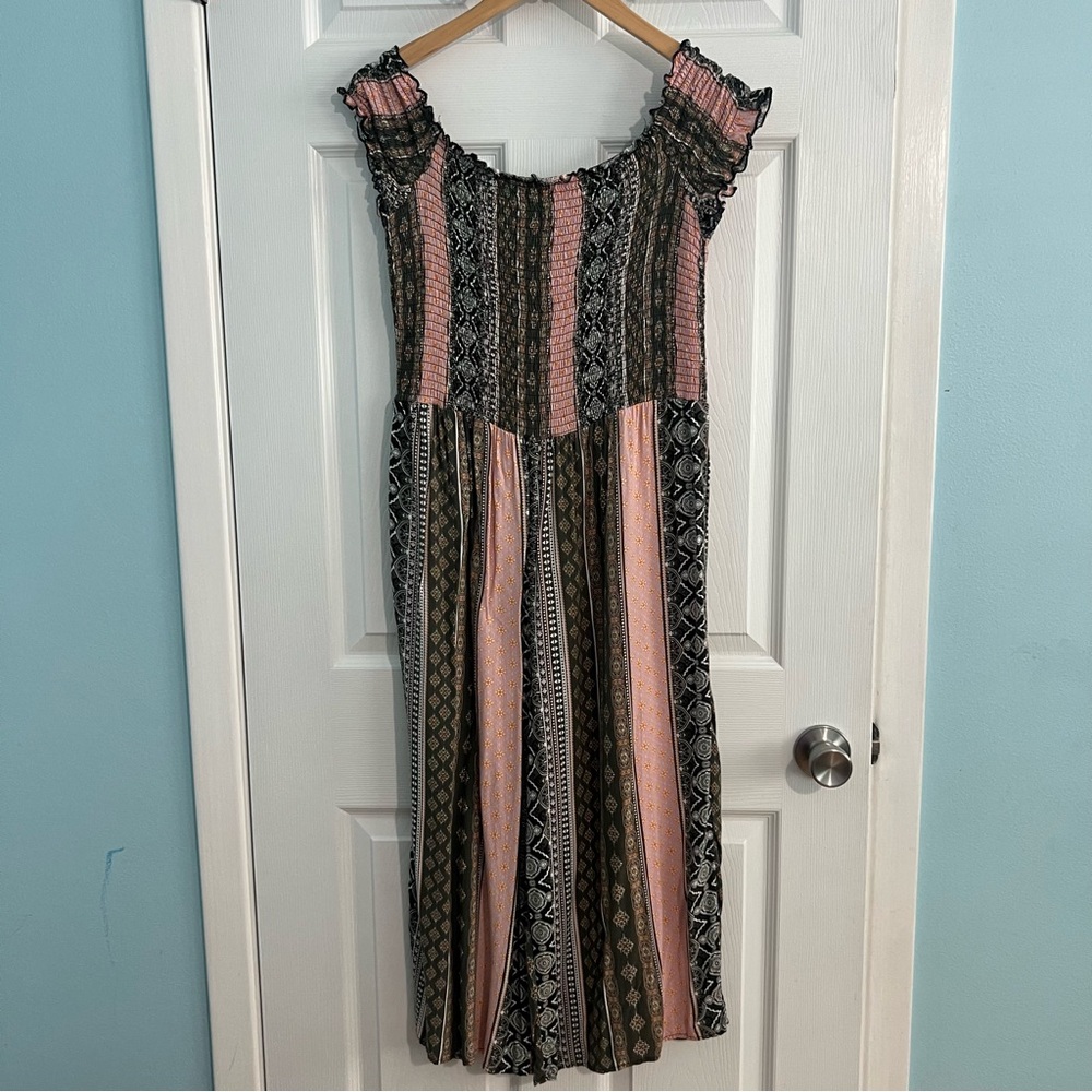 J For Justify Boho Jumper Size 2X Smocked top Wide Leg Stretchy